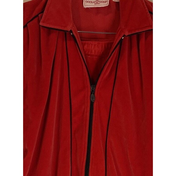 Vintage 90's Goola Gong Velour Red Track Suit Medium - Picture 2 of 16